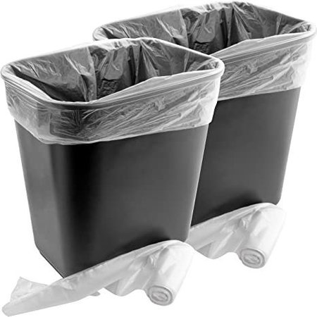 HAPCO-ELMAR 13 Qt. Rectangular polybag liners for wastebaskets, Clear, PK 1000 R5013